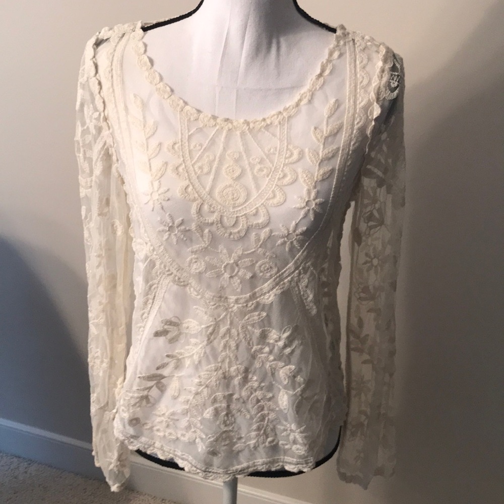 Rewind long sleeve lace top